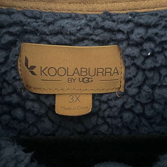 Koolaburra by UGG Sherpa Pullover 1/2 Button Navy 3X - Picture 3 of 6